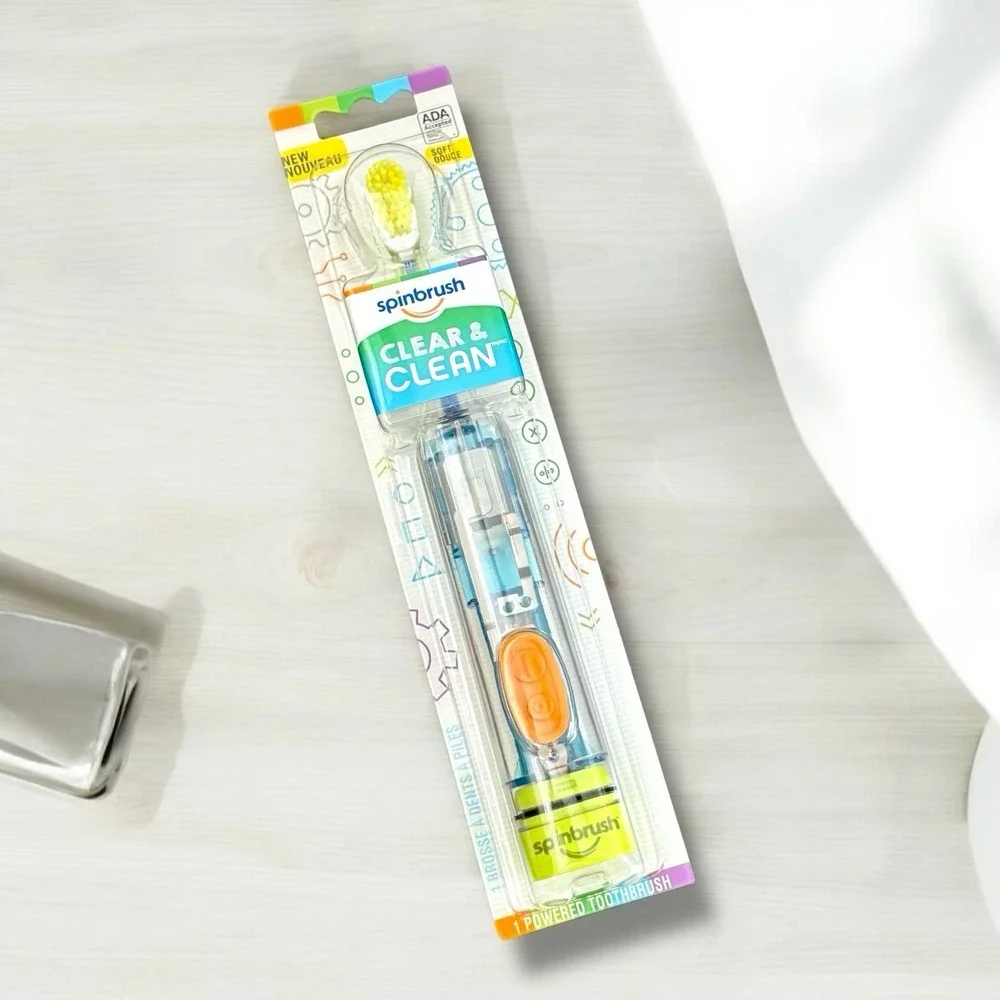 Kids Spinbrush See-Through Clear & Clean, Soft, Battery Powered‎ Toothbrush